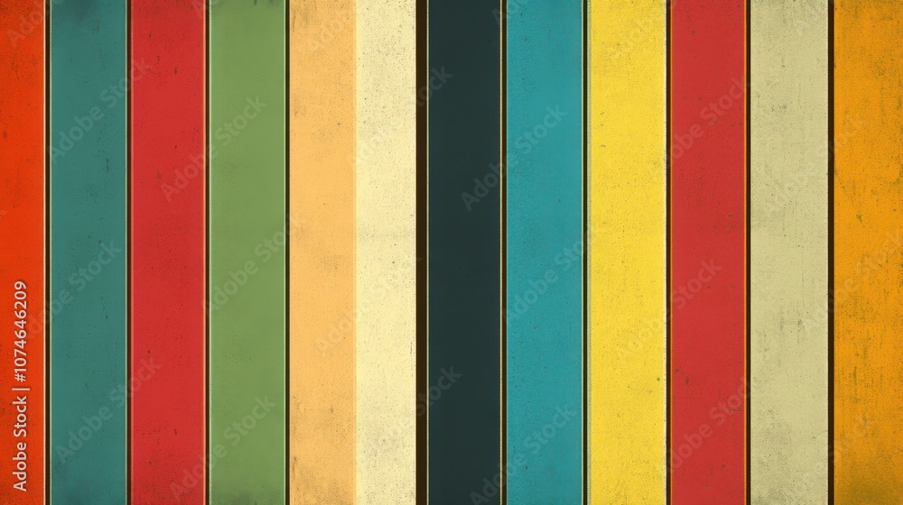 Aufkleber a vibrant array of colorful vertical stripes showcasing a retro design aesthetic.