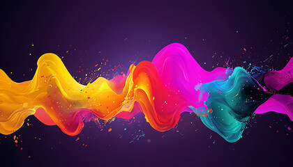 Abstract colorful background, energy flow: ethereal streams of color harmony - Abstract neon fractal wallpaper with space, dynamic spectrum swirls in radiant flow