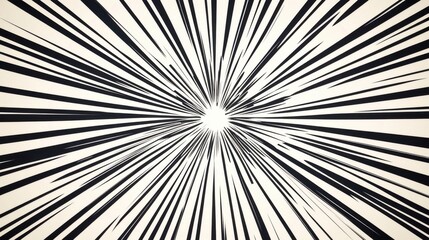 Fototapeta premium Dynamic abstract pattern featuring striking black and white radial lines radiating from a central point.