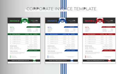 Invoice template design in vector