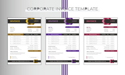 Unique invoice template design in vector 