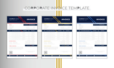 Modern & Unique invoice template design in vector