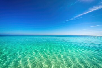 Obraz premium Escape to a serene paradise of turquoise waters and azure skies, perfect for beach enthusiasts and adventurers wanting tranquility, relaxation, and stunning views of summer landscapes.