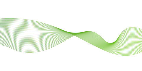Abstract Green Wave Line Background, green wave melody lines on white background, Vector abstract graphic design Banner Pattern background template.White green Abstract Wallpaper