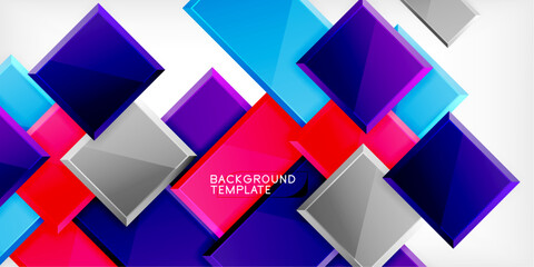 Colorful squares and rectangles. Vector Illustration For Wallpaper, Banner, Background, Card, Book Illustration, landing page