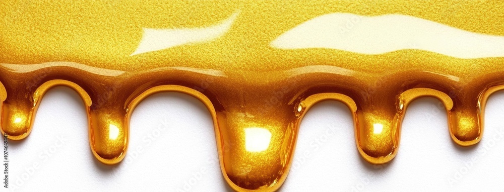 Poster captivating golden oil cascading in intricate patterns, inviting creativity and expression from a to
