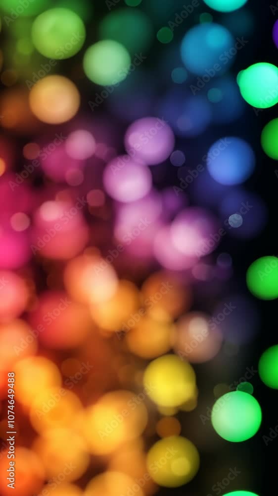 Poster a blurred image of colorful lights, creating a rainbow effect, captures the festive atmosphere of a 