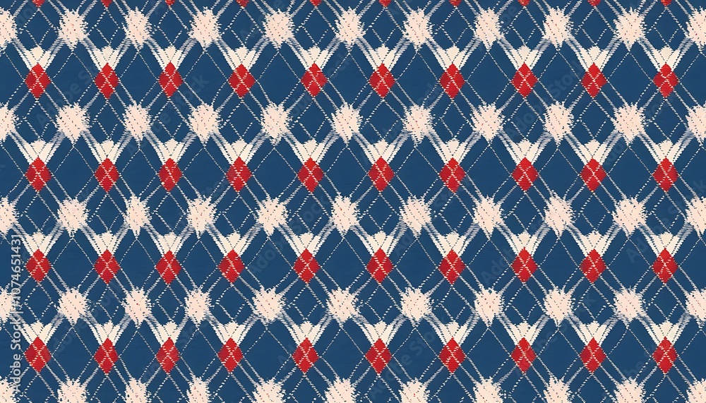 Poster abstract geometric pattern with red and white.