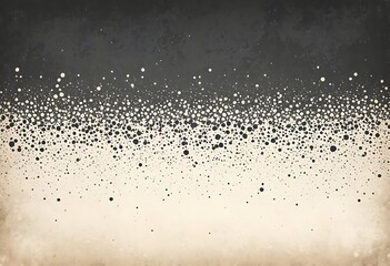 Obraz premium Abstract Black And White Dot Pattern Background. A black and white abstract background with a gradient of black dots fading to a light tan background.
