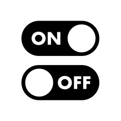 On and off icon vector. Switch illustration sign. Toggle symbol. Slider logo.