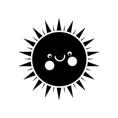 Funny sun icon vector. Smiling sun illustration sign. Sun symbol or logo.