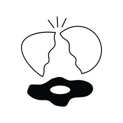 egg glyph icon with white background vector stock illustration