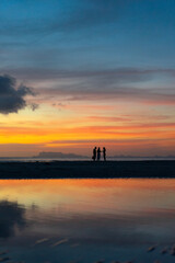 Sunset at beach. Nathon beach, Samui, Thailand.