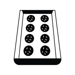 cookies glyph icon with white background vector stock illustration