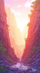 Serene Mountain Canyon with Flowing River