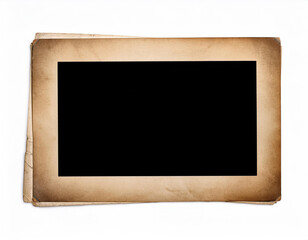 Old photo frame isolated. Chalkboard. Vintage paper