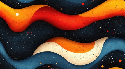 Obraz premium Fluid Curves in Minimalist Design, an abstract composition featuring a seamless pattern of flowing curves in a harmonious color palette.