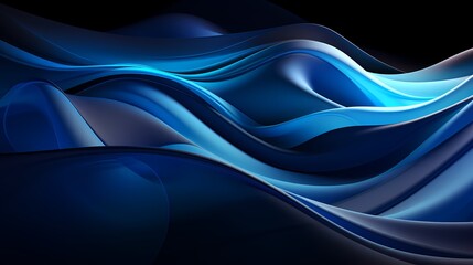 Obraz premium digital technology blue and black abstract wave poster background