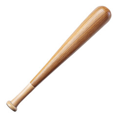 One baseball bat in wood finish isolated on transparent background.