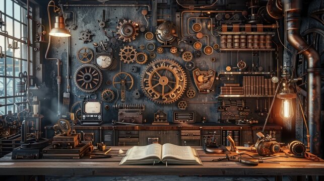 Steampunk Workshop Interior