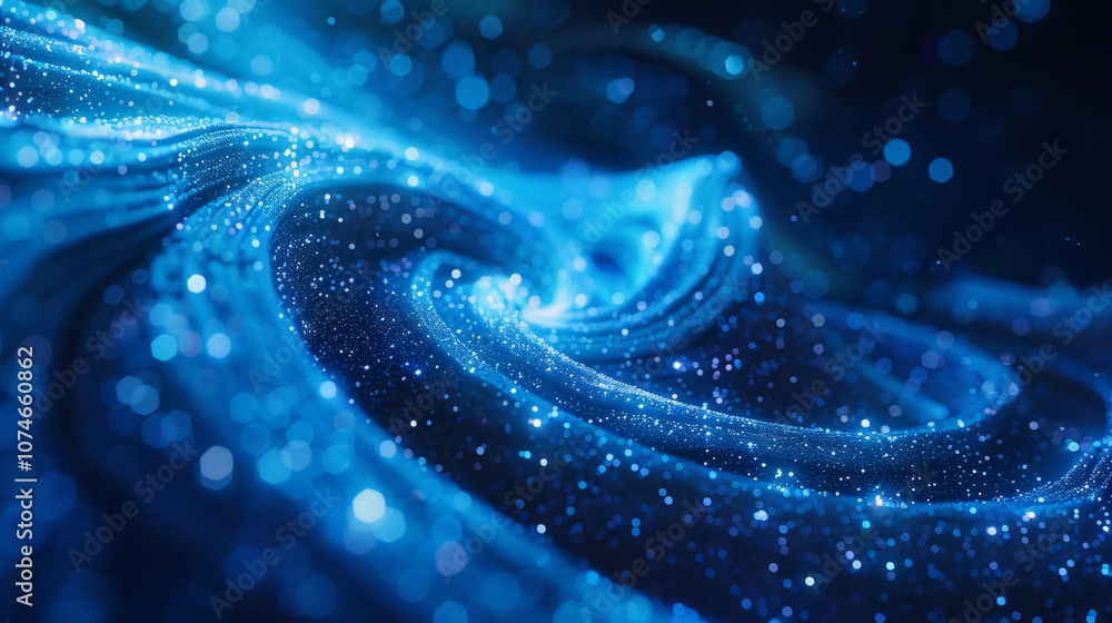 Aufkleber a mesmerizing close-up of swirling blue particles creating a cosmic effect, highlighting depth and m