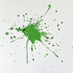 green paint splat on white background, studio light, no shadow