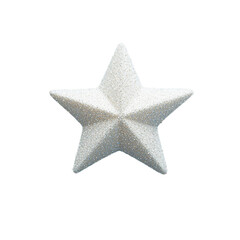 Stella di Natale color argento, semplice e minimalista,  su uno sfondo bianco trasparente da personalizzare con auguri e marchi