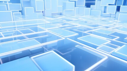 3d rendering of white and blue abstract geometric background. Scene for advertising, technology, showcase, banner, game, sport, cosmetic, business, metaverse. Sci-Fi Illustration. Product display