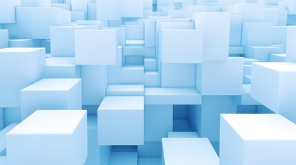 Obraz premium 3d rendering of white and blue abstract geometric background. Scene for advertising, technology, showcase, banner, game, sport, cosmetic, business, metaverse. Sci-Fi Illustration. Product display