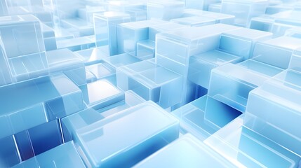 3d rendering of white and blue abstract geometric background. Scene for advertising, technology, showcase, banner, game, sport, cosmetic, business, metaverse. Sci-Fi Illustration. Product display