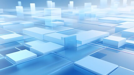 3d rendering of white and blue abstract geometric background. Scene for advertising, technology, showcase, banner, game, sport, cosmetic, business, metaverse. Sci-Fi Illustration. Product display