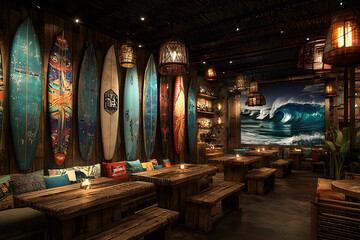 Naklejka premium cool surf cafe