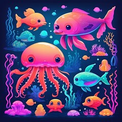 Naklejka premium fishes