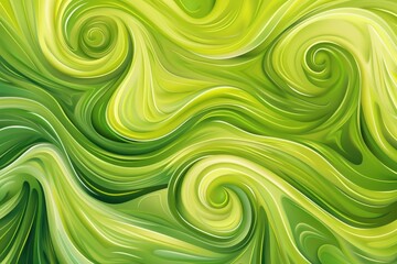 Abstract Swirling Green and Yellow Liquid Texture