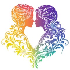 lgbtq wedding clipart, white background