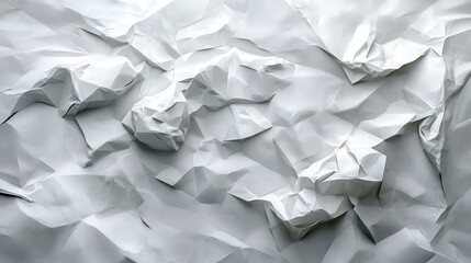 Obraz premium Crumpled white paper texture creating an artistic background, perfect for various design and creative projects.