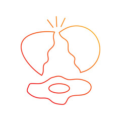 egg gradient icon with white background vector stock illustration