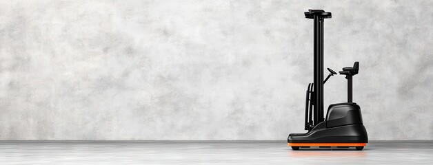 A sturdy forklift stands ready on a concrete floor, showcasing a pallet of goods against a clean, minimal backdrop for creative uses