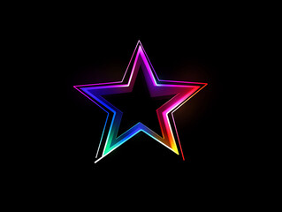 Obraz premium 3d render of a star, illuminated colorful neon star