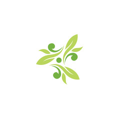 Obraz premium Three Leaf Abstract Logo Design. Leaf Nature Organic Icon