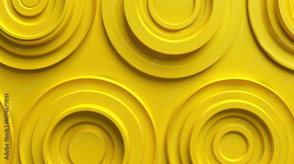 Poster abstract yellow circular pattern background geometric shapes minimalist design