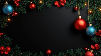 Christmas tree decorations, Christmas tree with ornaments background