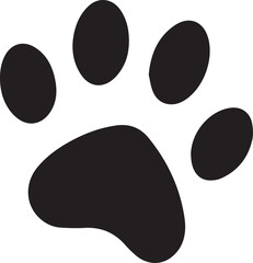 Dog Paw Icon Print Vector Silhouette Logo - Puppy Footprint Vector Design