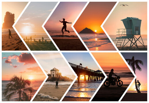 Photo Collage Frame Effect Mockup