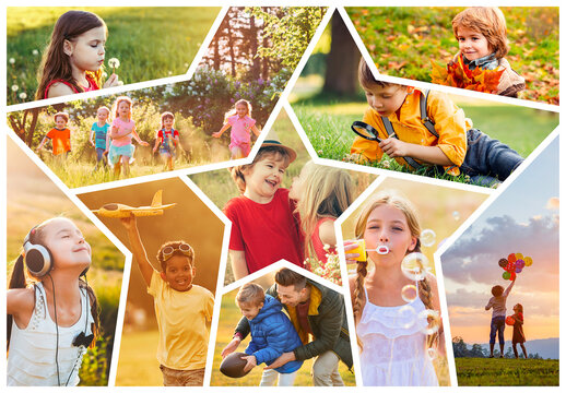 Photo Collage Frame Effect Mockup