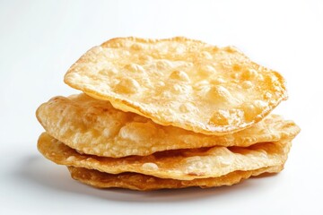 Bunch of crispy, baked snacks in stack for grabbing. Crisp and savory texture that's delicious.