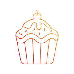 pastry gradient icon with white background vector stock illustration