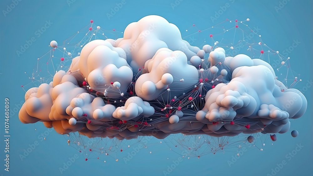 Poster cloud technology is innovative and futuristic. technology for networks. artificial intelligence.cont