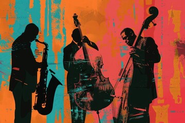 Naklejka premium Recreation performer saxophone musician.