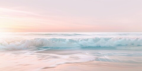 Fototapeta premium Calm, shallow waters near the shoreline at sunset.